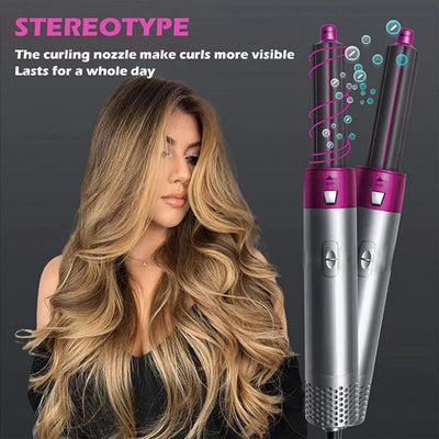 MyGoodies�?� 5 in 1 Professional Hair Styler-5 in 1 Multifunctional Hair Dryer Styling Tool, Detachable 5-in-1 Multi-Head Hot Air Comb, The Negative Ion Automatic Suction Hair Curler