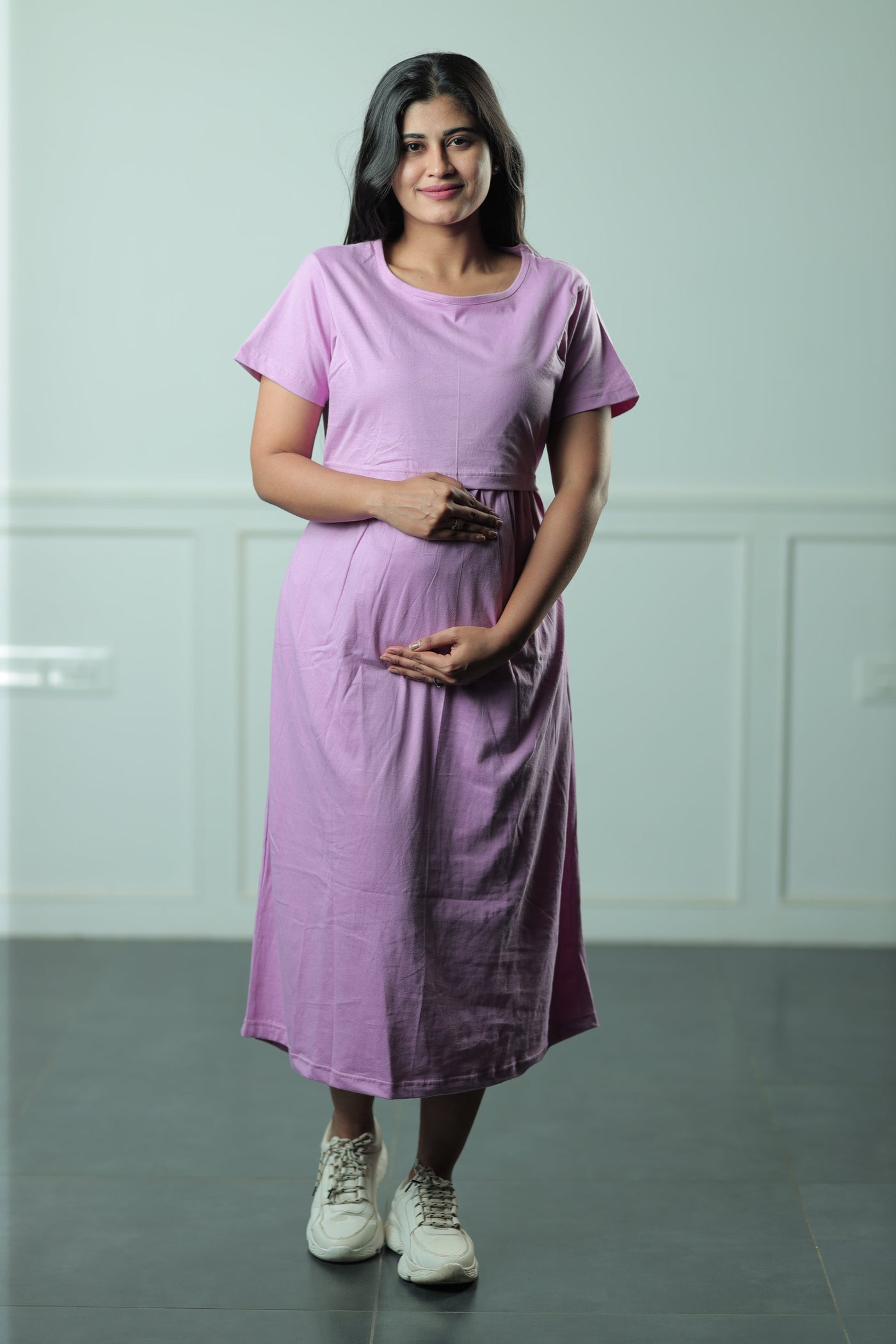 Lilac Cotton Maternity Loungewear